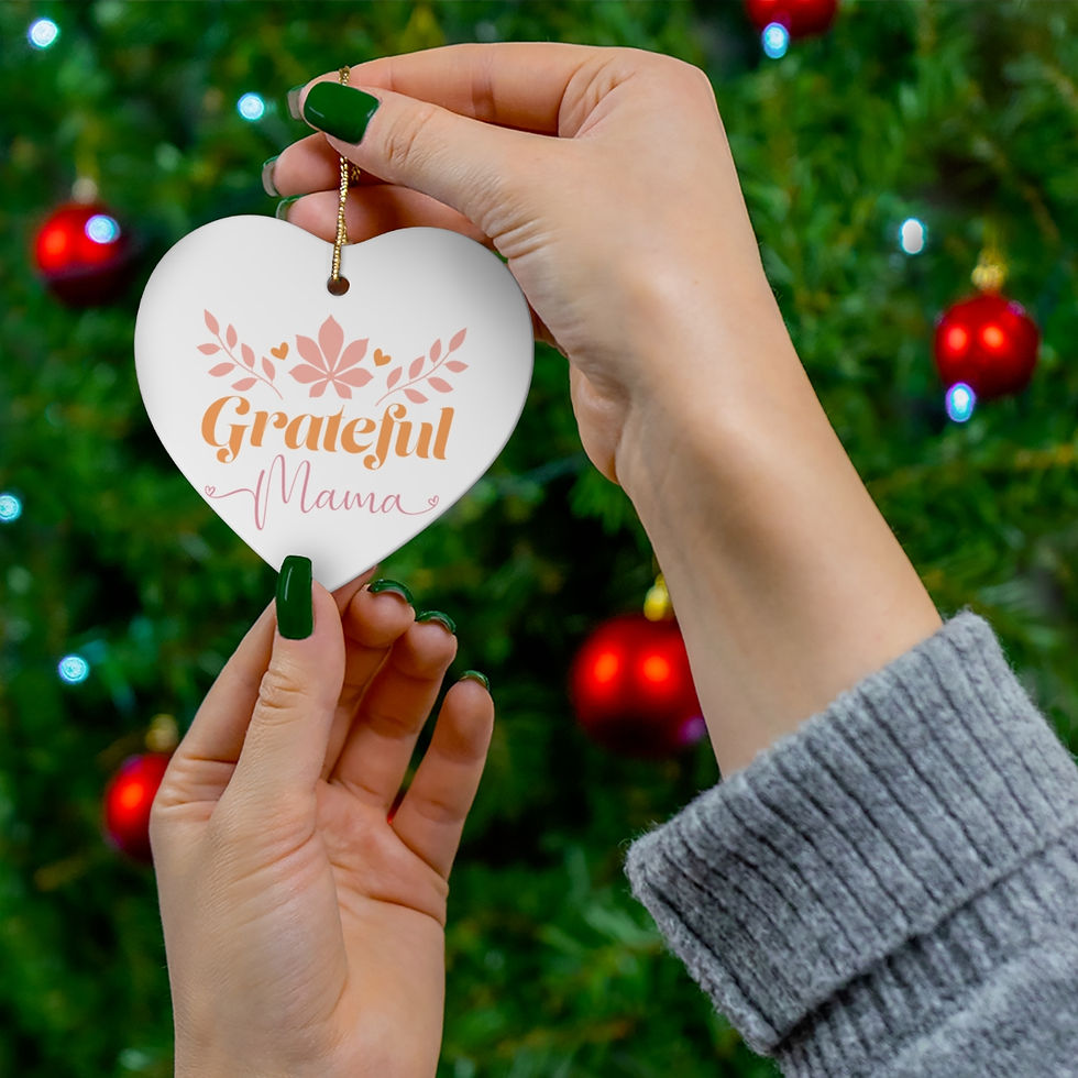 Miniatura: Grateful Mama Ceramic Ornament