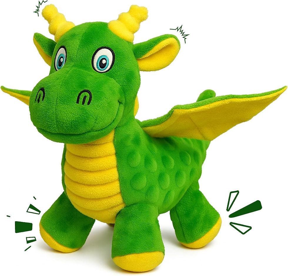 Textured green dragon dog toy