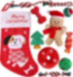 Christmas dog toys in stocking