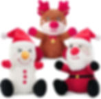 set of plush Christmas dog toys