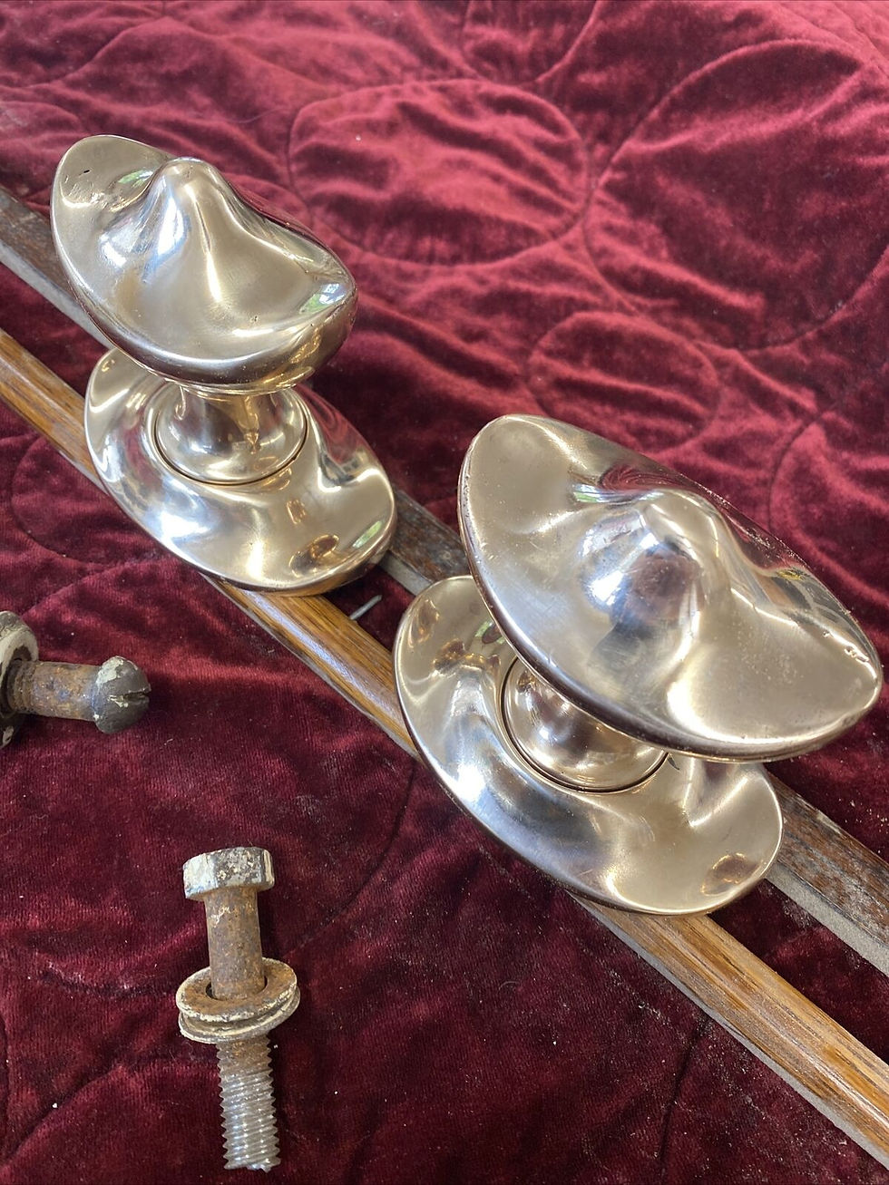 Thumbnail: LARGE ANTIQUE REGENCY GEORGIAN BRONZE DOOR KNOBS RECLAIMED PERIOD METAL OLD 1830