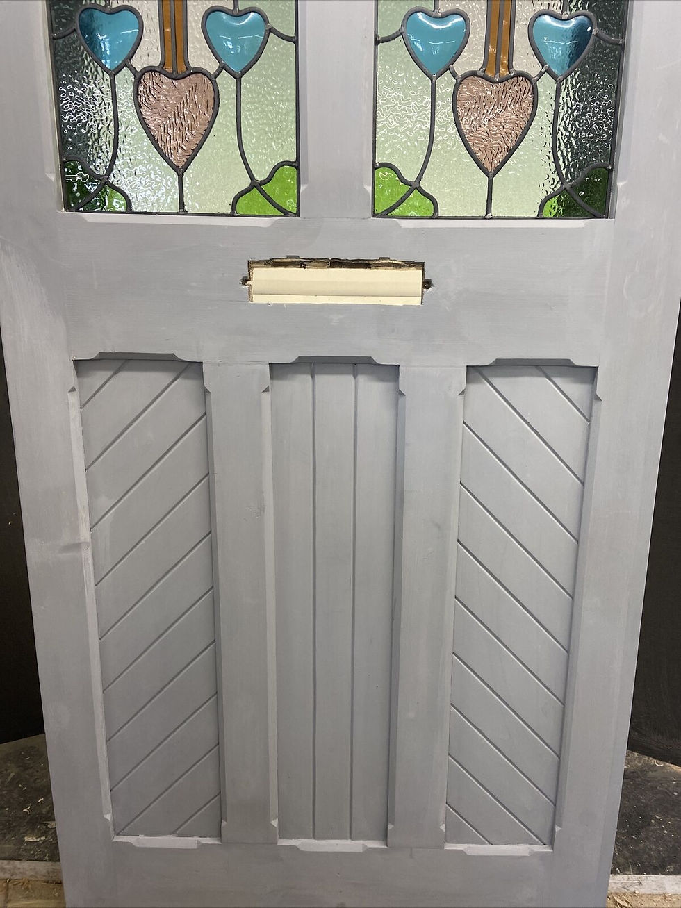 Thumbnail: X LARGE VICTORIAN STAINED GLASS FRONT DOOR OLD RECLAIM ANTIQUE WOOD ARTS CRAFTS