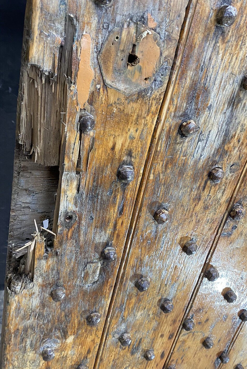 Thumbnail: 18th CENTURY FRONT DOOR OLD PERIOD WOOD ANTIQUE RECLAIMED HAND MADE NAILS BOLTS