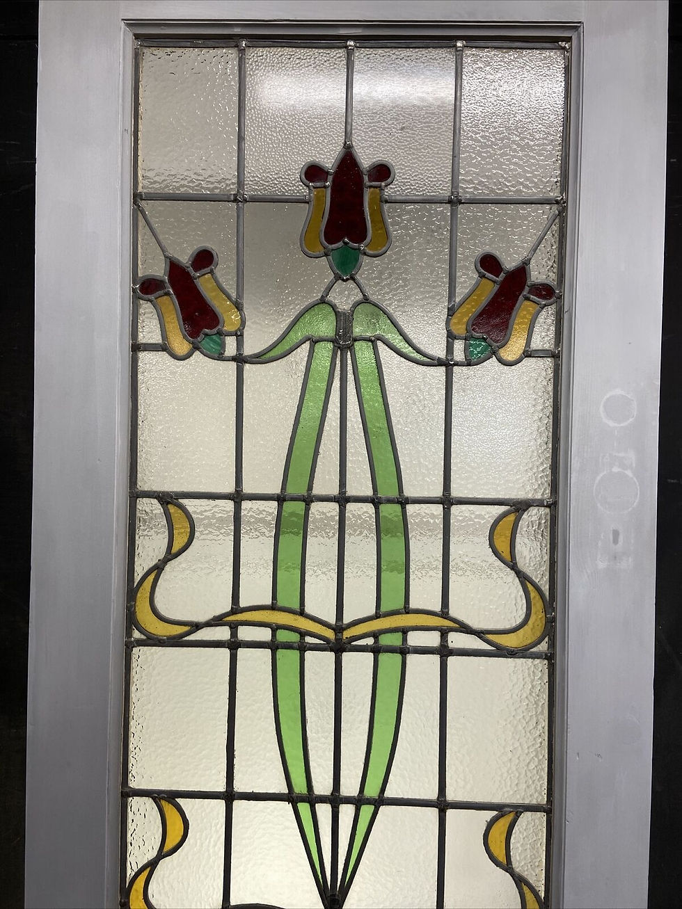 Thumbnail: VICTORIAN FRONT DOOR PERIOD STAINED GLASS OLD RECLAIMED ANTIQUE WOOD LEAD