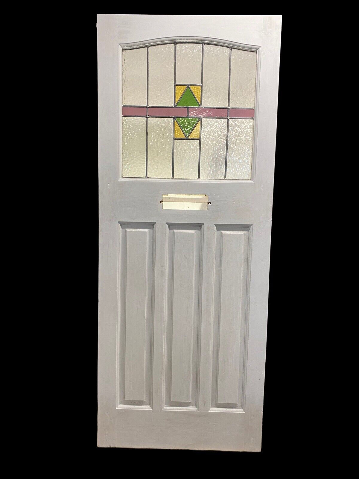 ART DECO FRONT DOOR PERIOD STAINED GLASS OLD RECLAIMED ANTIQUE LEAD WOOD 20s 30s