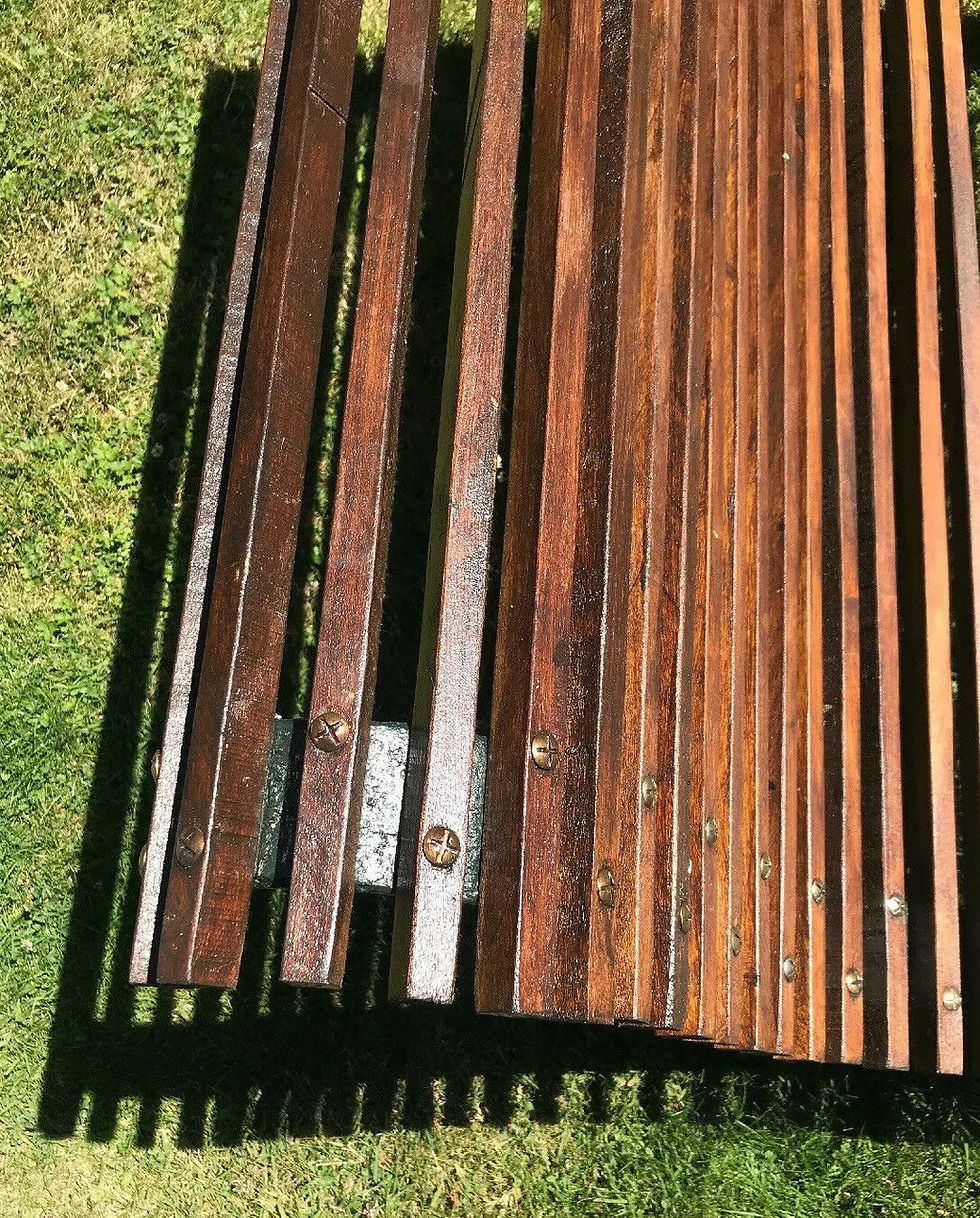 Thumbnail: OLD VICTORIAN ANTIQUE CAST IRON BENCH PERIOD RECLAIMED SEAT RARE ROLL TOP CHAIR