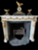 CARVED MARBLE EMPIRE & ORMOLU FIREPLACE RECLAIMED PERIOD ANTIQUE HEARTH SURROUND