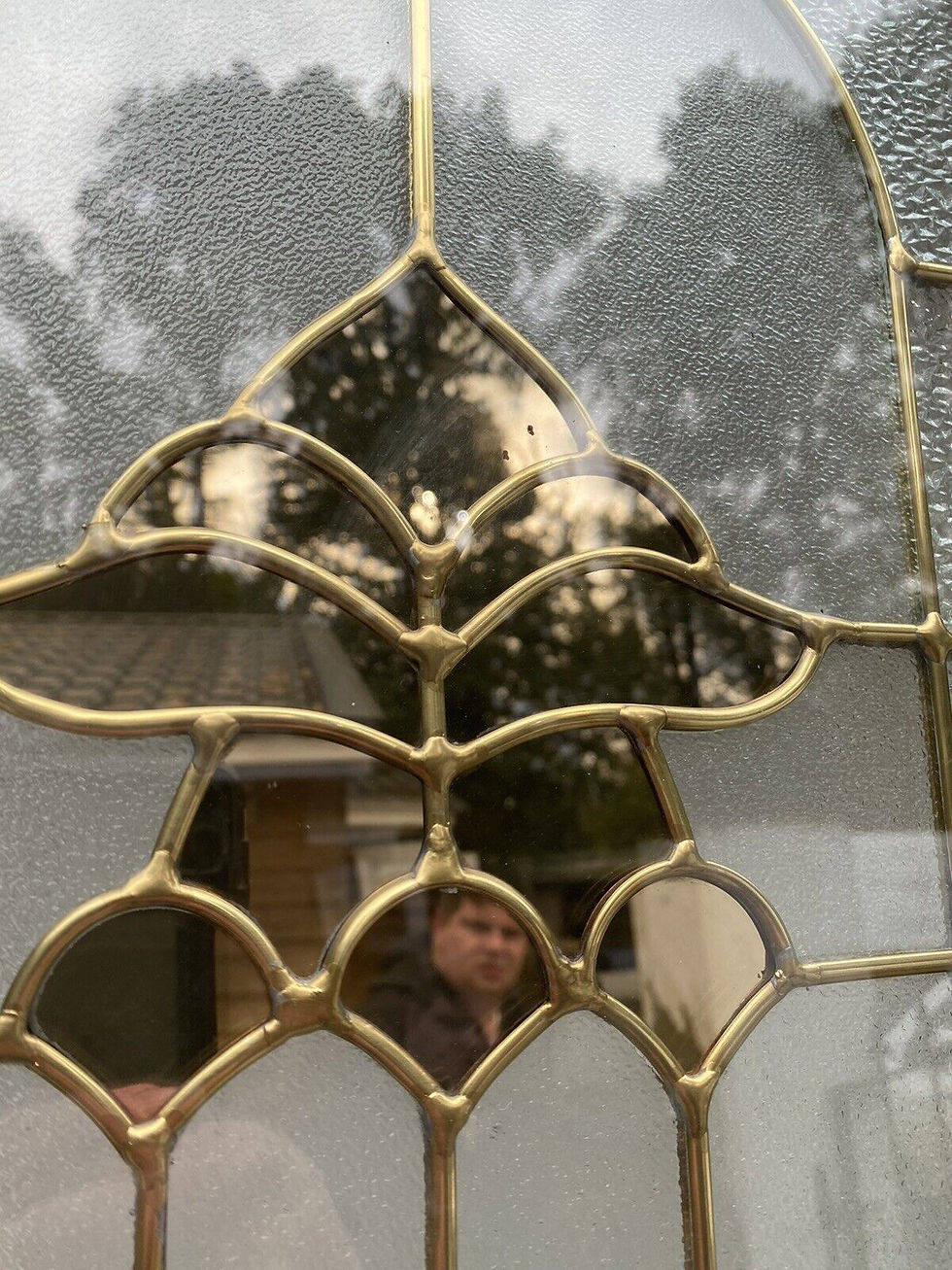Thumbnail: BESPOKE TEXTURED GLASS FRENCH DOORS ANTIQUE PERIOD RECLAIMED GOLD LEADED UNIQUE