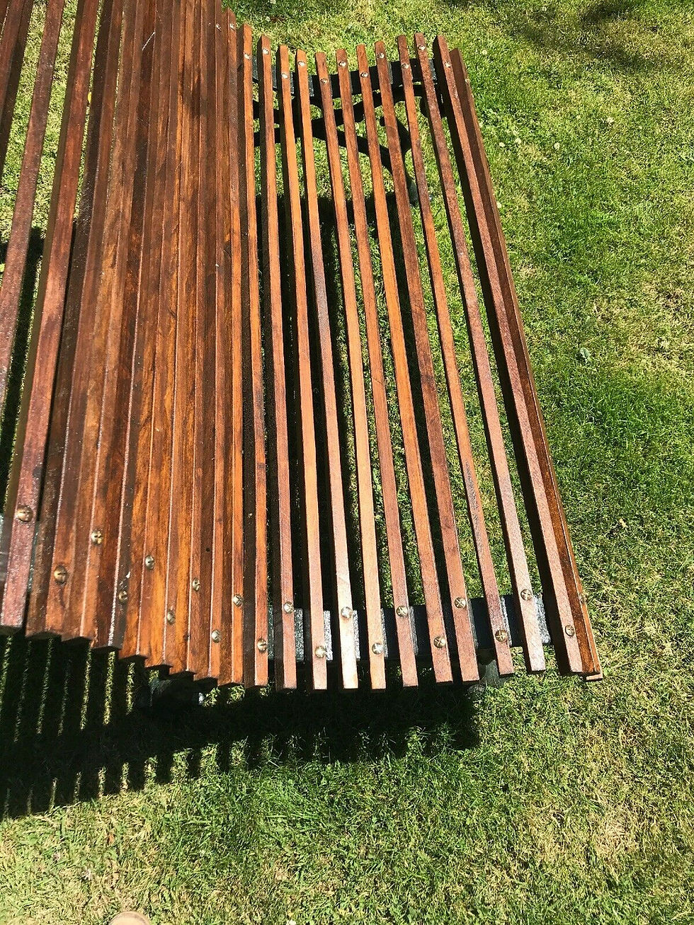 Thumbnail: OLD VICTORIAN ANTIQUE CAST IRON BENCH PERIOD RECLAIMED SEAT RARE ROLL TOP CHAIR