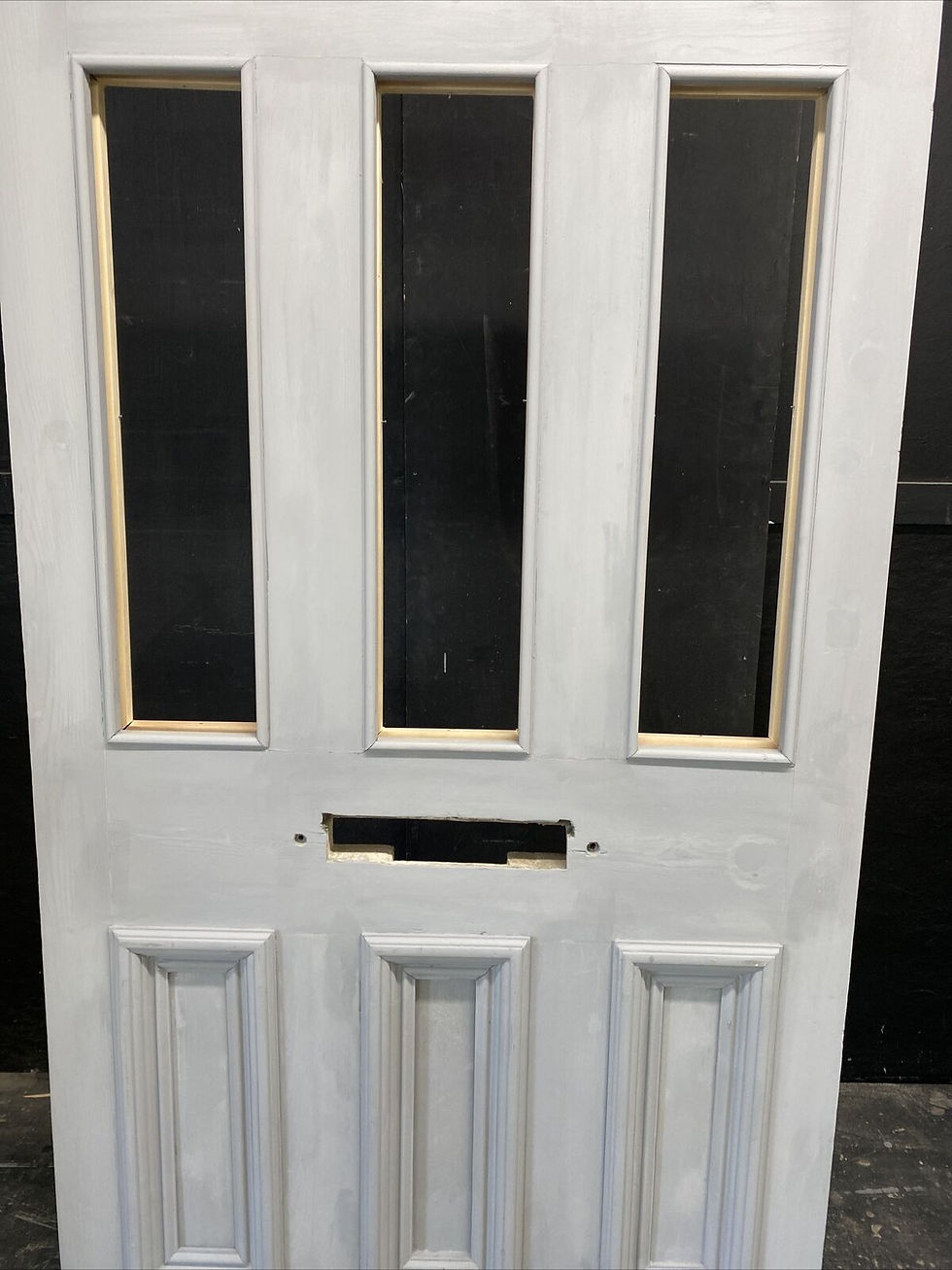 Thumbnail: LARGE VICTORIAN UNGLAZED FRONT DOOR ANTIQUE PERIOD RECLAIMED OLD PINE WOOD USED