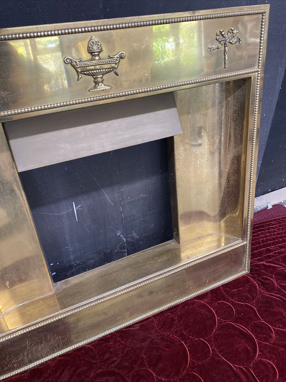 Thumbnail: RARE ANTIQUE VICTORIAN BRASS FIRE INSERT RECLAIMED PERIOD C1900 HEARTH SURROUND