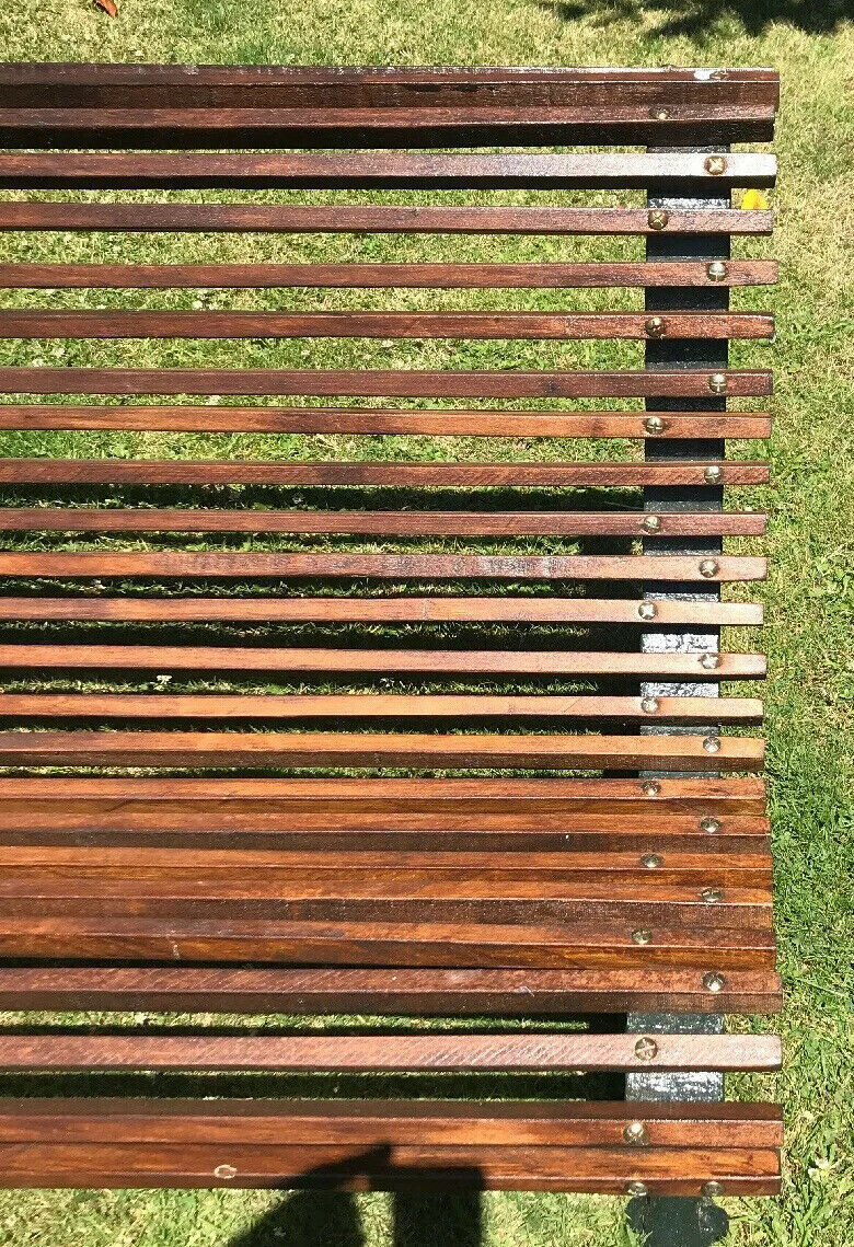 Thumbnail: OLD VICTORIAN ANTIQUE CAST IRON BENCH PERIOD RECLAIMED SEAT RARE ROLL TOP CHAIR