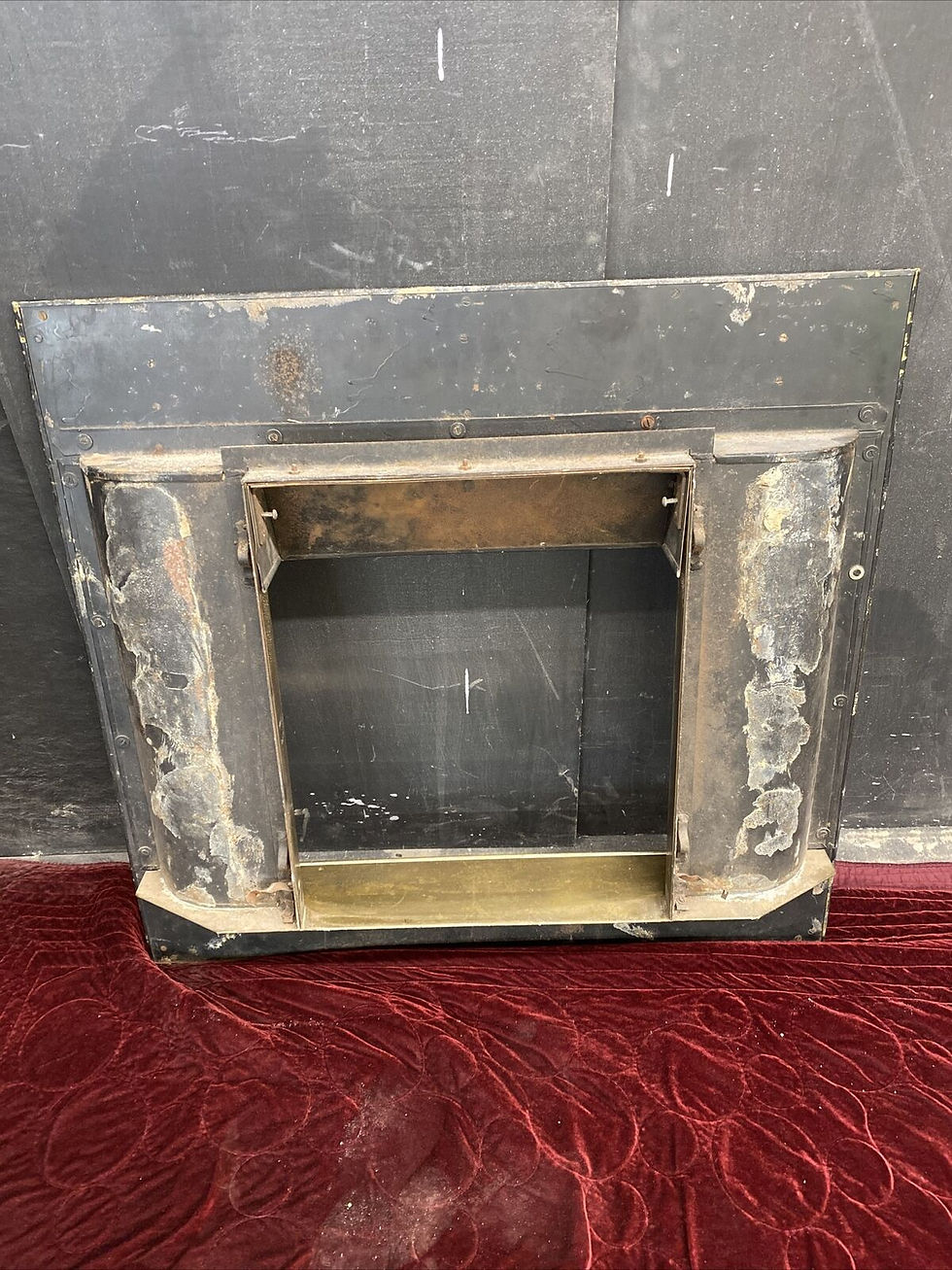 Thumbnail: RARE ANTIQUE VICTORIAN BRASS FIRE INSERT RECLAIMED PERIOD C1900 HEARTH SURROUND