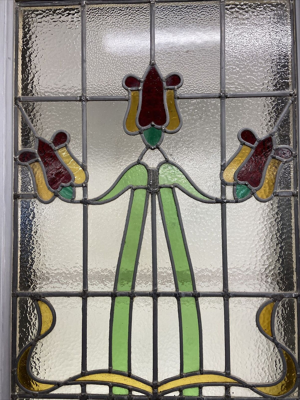 Thumbnail: VICTORIAN FRONT DOOR PERIOD STAINED GLASS OLD RECLAIMED ANTIQUE WOOD LEAD