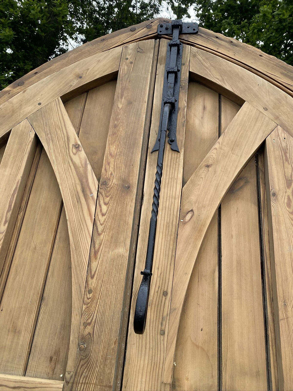 Thumbnail: HUGE TUDOR GOTHIC FRONT DOOR SET ANTIQUE PERIOD RECLAIMED OLD ARCHED PAIR FRAME
