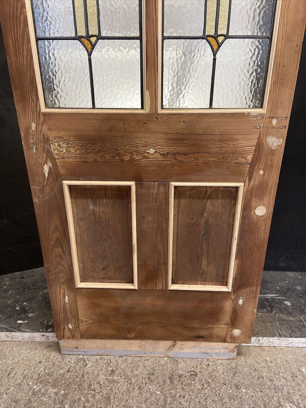 Thumbnail: VICTORIAN STAINED GLASS FRONT DOOR RECLAIMED ANTIQUE PERIOD C1890 LEADED WOODEN