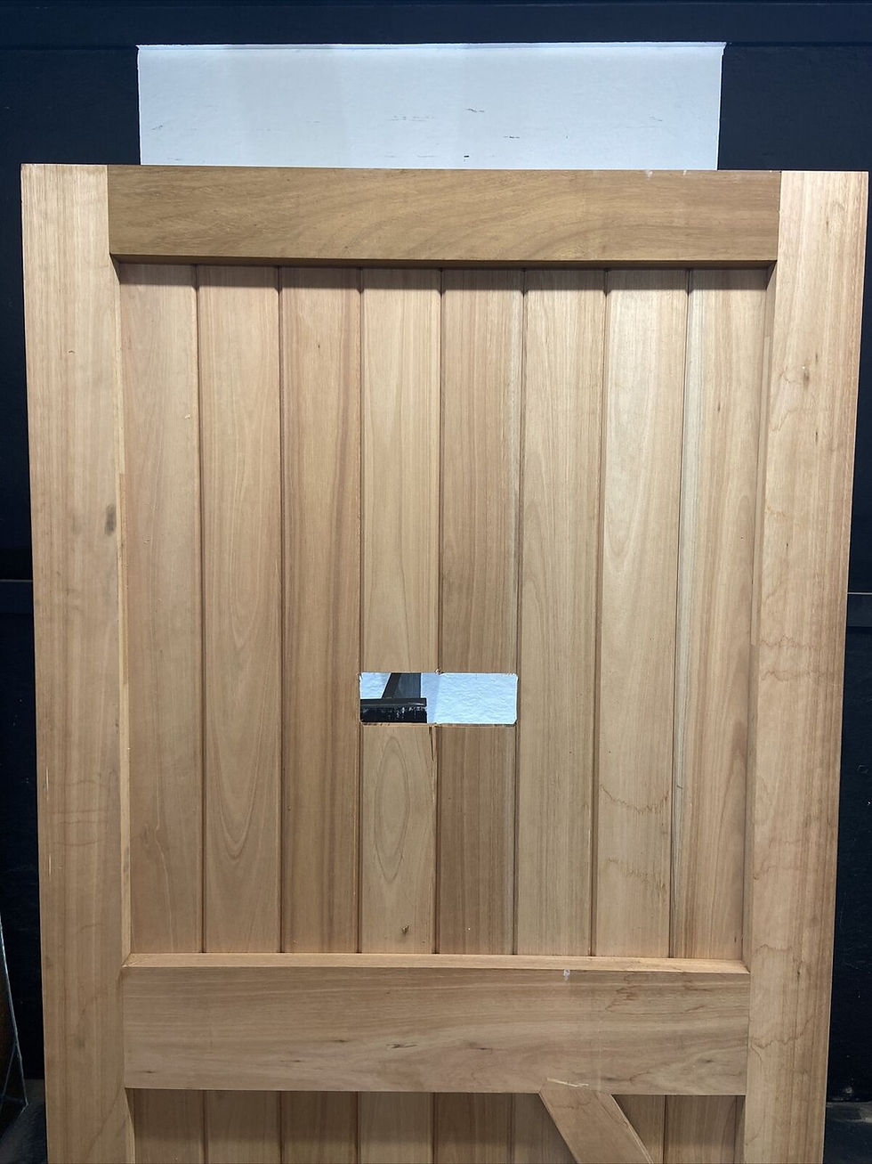 Thumbnail: X WIDE FRONT DOOR SOLID IROKA HAND MADE HARDWOOD TIMBER WOOD LEDGE BRACED UNUSED