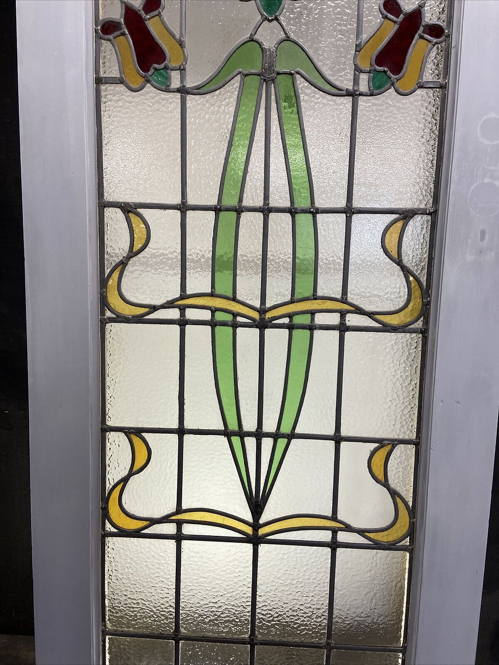 Thumbnail: VICTORIAN FRONT DOOR PERIOD STAINED GLASS OLD RECLAIMED ANTIQUE WOOD LEAD