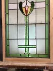 Thumbnail: VICTORIAN STAINED GLASS WINDOW PANEL OLD LEADED ANTIQUE RECLAIMED ART NOUVEAU