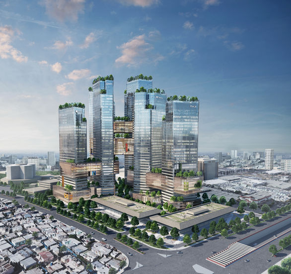 The East Grid in Quezon City envisions a mixed-use development with a focus on sustainability and community. This image showcases the project's architectural vision, featuring multiple interconnected towers with green roofs, open spaces, and pedestrian-friendly pathways. The design reflects a contemporary interpretation of Philippine architectural principles, emphasizing a connection to nature and creating a sustainable and vibrant urban community.