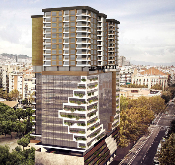 Angeles Urban Hub, a mixed-use development in Pampanga, Philippines, showcases a contemporary architectural design that blends modern aesthetics with traditional Filipino elements. The image highlights the project's unique facade with vertical gardens and balconies, creating a sustainable and visually appealing urban development.