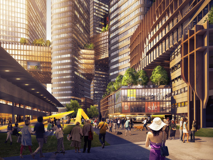 The East Grid in Quezon City envisions a mixed-use development with a focus on sustainability and community. This image showcases the project's architectural vision, emphasizing the interconnectedness of the buildings and the integration of green spaces. The design reflects a contemporary interpretation of Philippine architectural principles, creating a dynamic and vibrant urban environment.