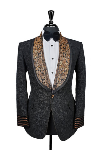 black and gold dinner jacket