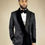 Thumbnail: Long Shawl Hand Embroidered Black Brush Jacquard Tuxedo Jacket