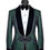 Thumbnail: Emerald Green Jacquard  King Collection Single Breasted Tuxedo Jacket