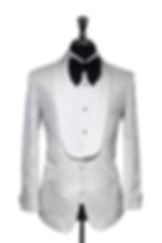 Thumbnail: White Ivory Damask Jacquard Tuxedo Jacket