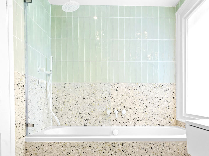 Modern colourful fresh bathroom renovation London