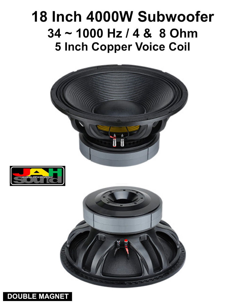 ภาพขนาดย่อ: 18 Inch 2000 Watt AES Transducer Subwoofer 4 Ohm 5"V/C