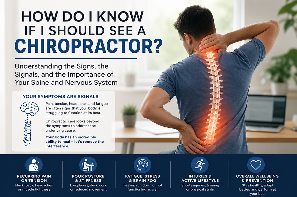 Person with neck and back discomfort illustrating the signs of spinal dysfunction and when to consider a chiropractic assessment