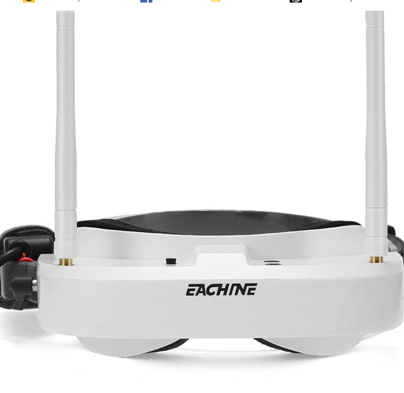 Thumbnail: Eachine EV100 720*540 5.8G 72CH FPV Goggles With Dual Antennas Fan 7.4V 1000mAh