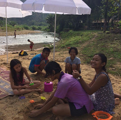 Riverside beach