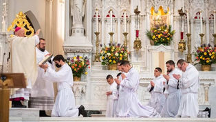‘He has chosen you at this time in history,’ Archbishop Aquila tells eight new transitional deacons
