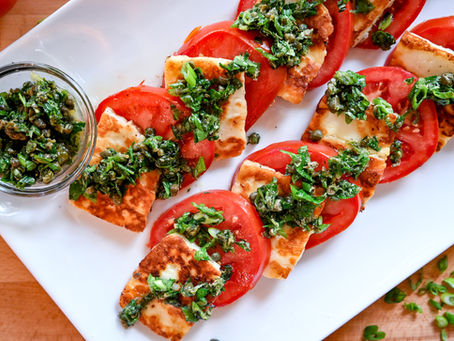 HALLOUMI WITH TOMATOES AND HERBS