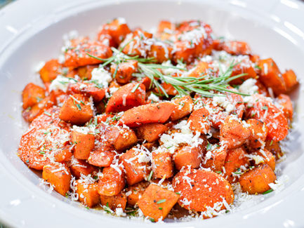 ROASTED SWEET ROOT VEGETABLES w/ HOT HONEY FETA