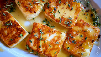 HALLOUMI WITH SPICY HONEY AND THYME