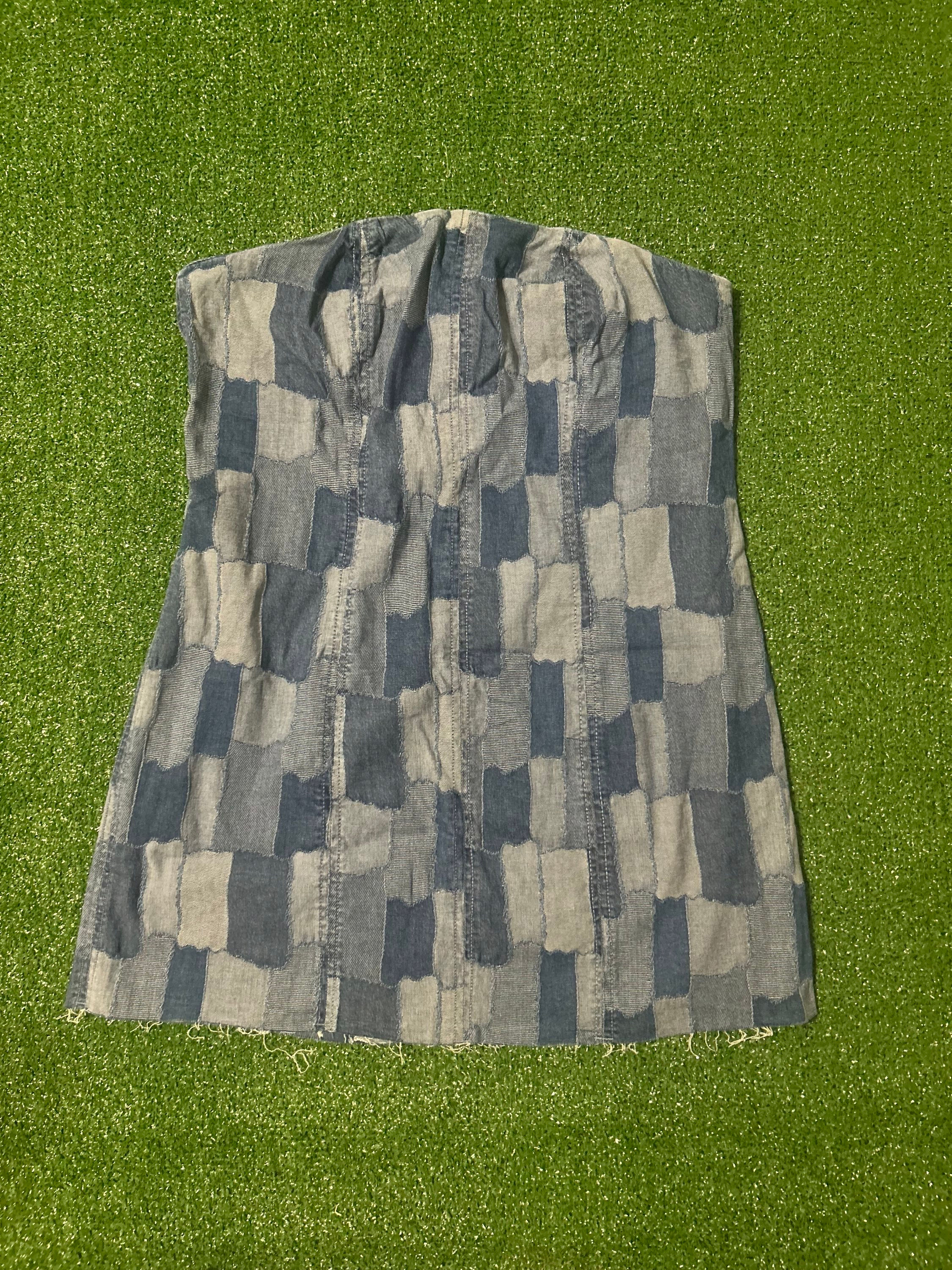 Denim  Strapeless Dress