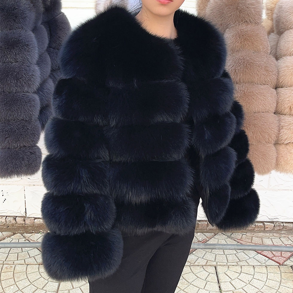 Thumbnail: QUEENTINA Fox Fur Coat Real Winter Women'S Fashion Brown 2025 Leather And Skin C