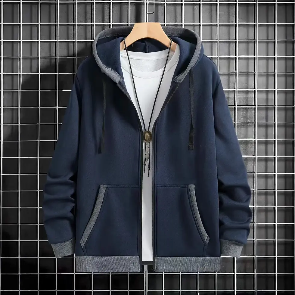 Thumbnail: Thickened Men's Hooded Zipper Cardigan Casual Outerwear Fashionable Sweatshirt A