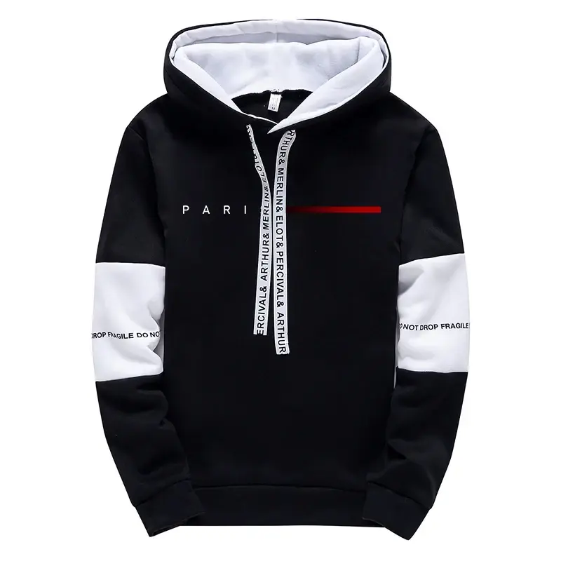 Thumbnail: Men's Hooded Sweatshirts Sweatpants Paris Fashion Hoodie Streetwear Male All Sea