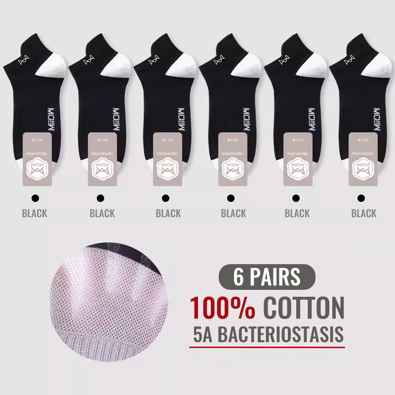 Thumbnail: MiiOW 100% Pure Cotton Short Socks Men Ankle Sock Business Dress Ear-lifting Hee