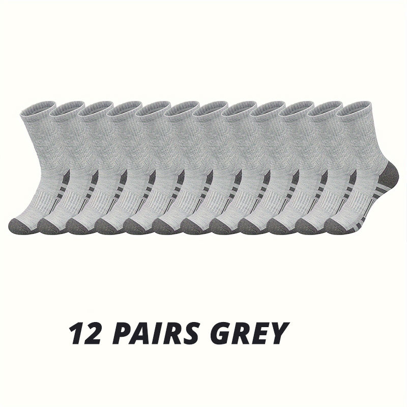 Thumbnail: 6/12 Pairs Men's Outdoor Gym Socks High Quality Comfortable Soft Ground-Gripping