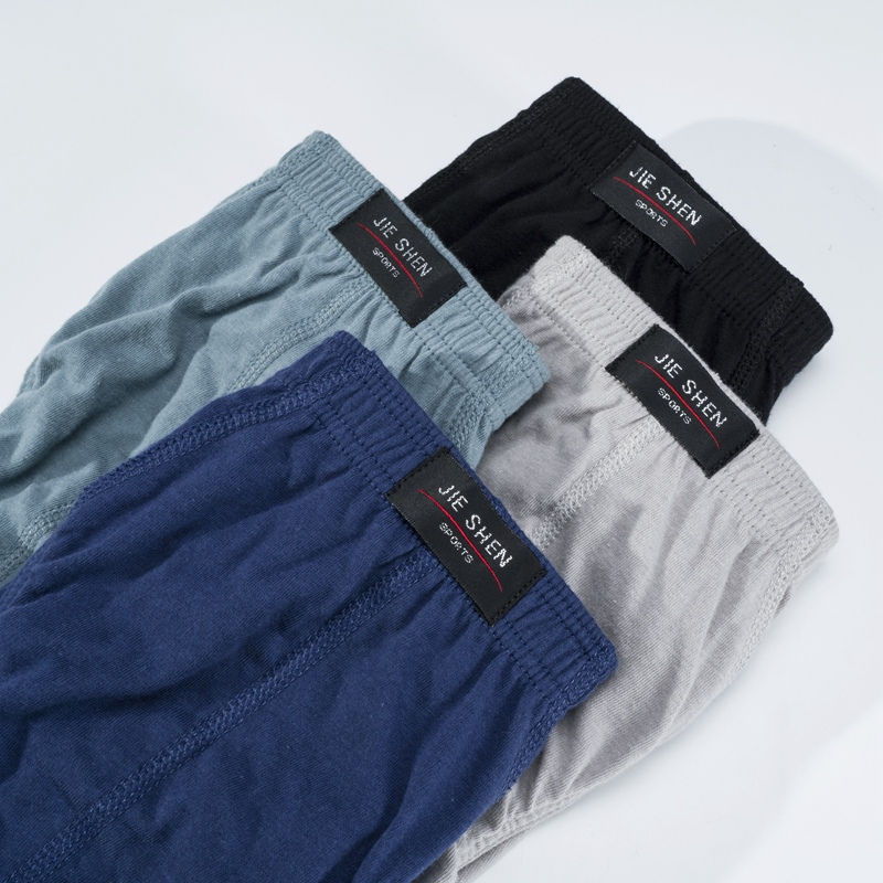 Thumbnail: 4 Pcs/Lot Men's 100% Cotton Breathable Briefs Comfortable Male Underwear Lingeri