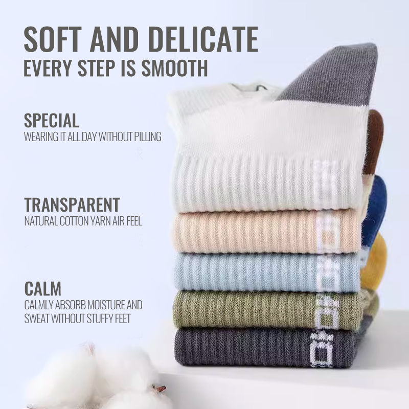 Thumbnail: MiiOW 100% Pure Cotton Short Socks Men Ankle Sock Business Dress Ear-lifting Hee