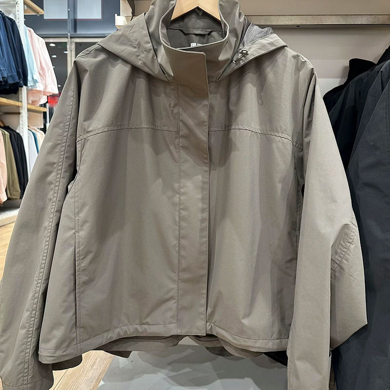 Thumbnail: Windproof Stand Collar Jacket Women's Outdoor Casual Hooded Thin Coat Jacket