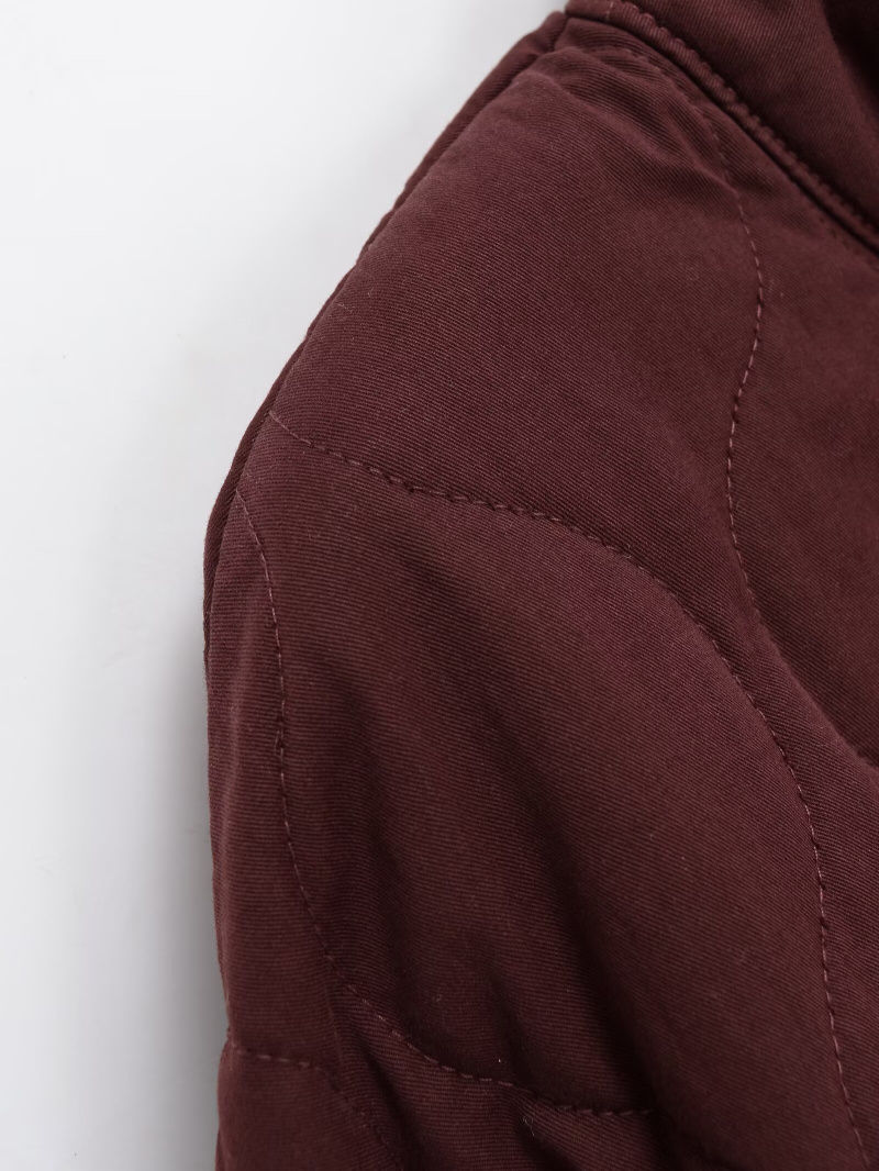 Thumbnail: Women's Polyester Padded Jacket 2026New Arrival Vintage Lenzing Rayon High Colla