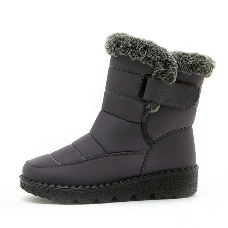 Thumbnail: 2024 Waterproof Snow Boots for Women Winter Shoes Faux Fur Plush Ankle Boots Wom